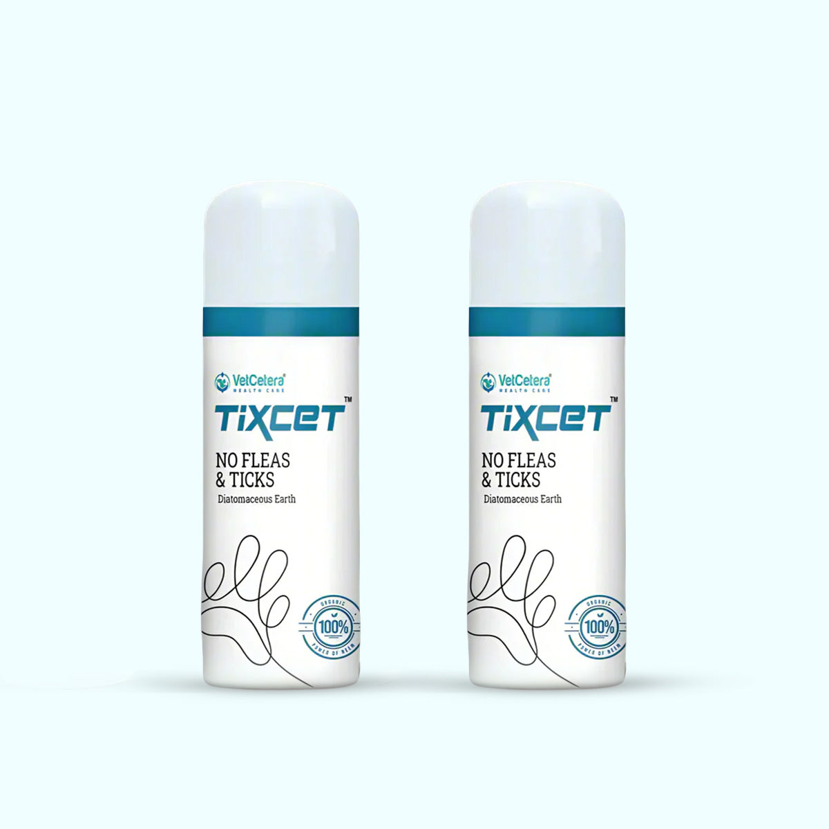 Tixcet by VetCetera – Natural Tick & Flea Powder for Dogs | All Life Stages | Pack of 2 (100g x 2)